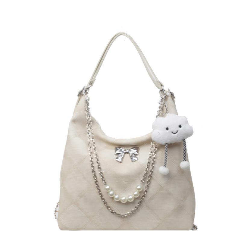 New Denim Pattern Tote Bag, Women'S Commuting Large-Capacity High-End Backpack, Student Class Shoulder Bag