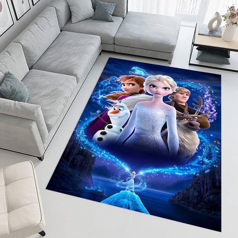 Frozen cartoon print decorative rug/doormat, suitable for entrances, balconies, kitchens, and bedrooms.