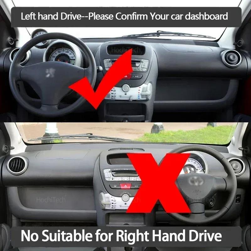 Car Dashboard Cover Avoid Light Pad Instrument Panel Mat Case Carpets for Peugeot 107 Toyota Aygo AB10 AB20 AB30 2005-2014