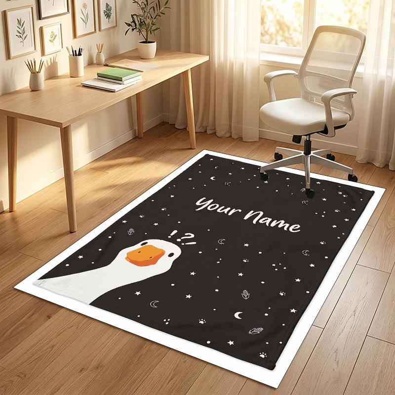 Garden Cats Theme Soft Crystal Velvet Rug Custom Name & Text Print Non Slip Floor Rug for Bedroom Living Room