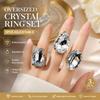 3PCs Square Shape Vintage Wedding Ring Adjustable Size Adjustable Crystal Ring  Party Accessories