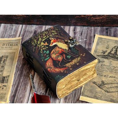 Handmade Leather Journal For Men Women Grimoire Book For Traveling Sketchbook Birthday Gift. ( 200 Pages )