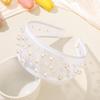 Headwear Mesh Pearls Headband Beads Waterproof Rhinestone Wide Hair Hoop Sparkling Solid Color Black White Hairband Women