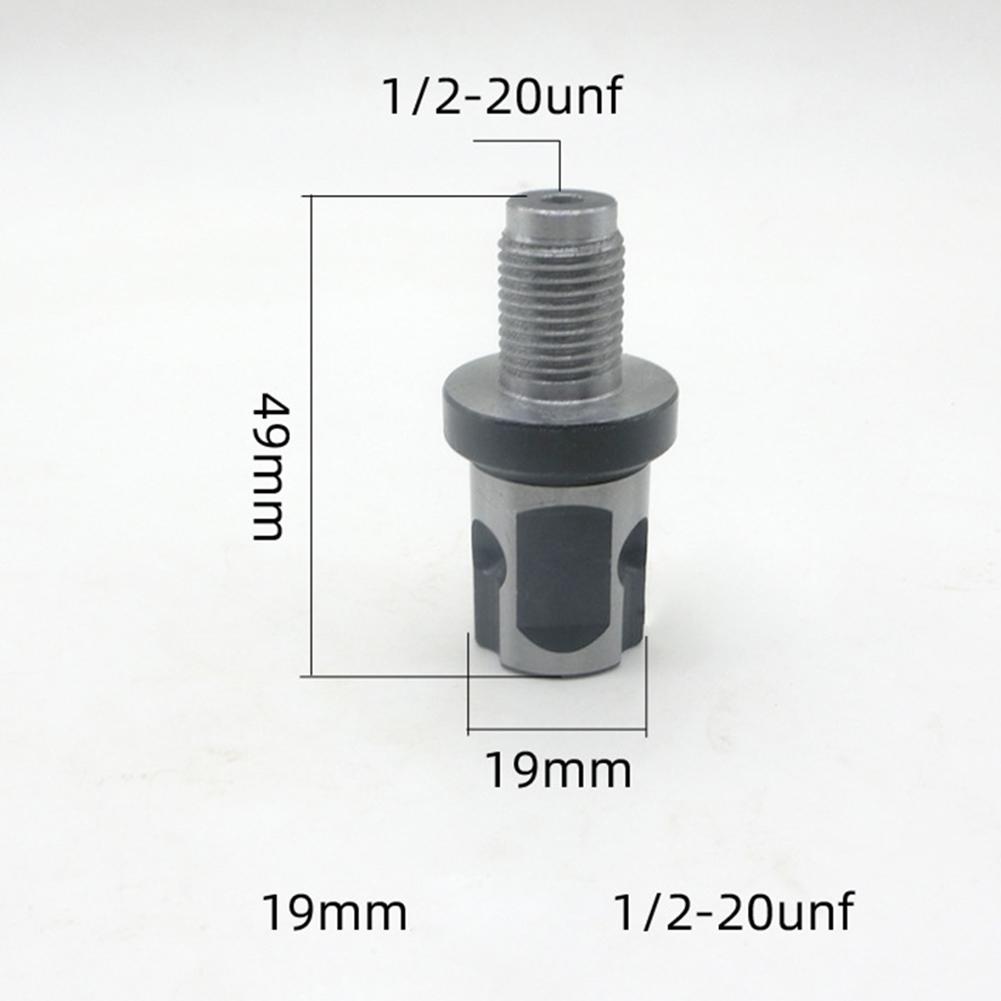 49mm 1.93 In Magnetic Drill Adapter Silver Color Steel Material Right Angle Shank 1 2-20UNF Connection Port Black Color