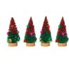 4pcs 10CM Mini Christmas Tree Gradient Artificial Xmas Pine Tree  Home Xmas Decor