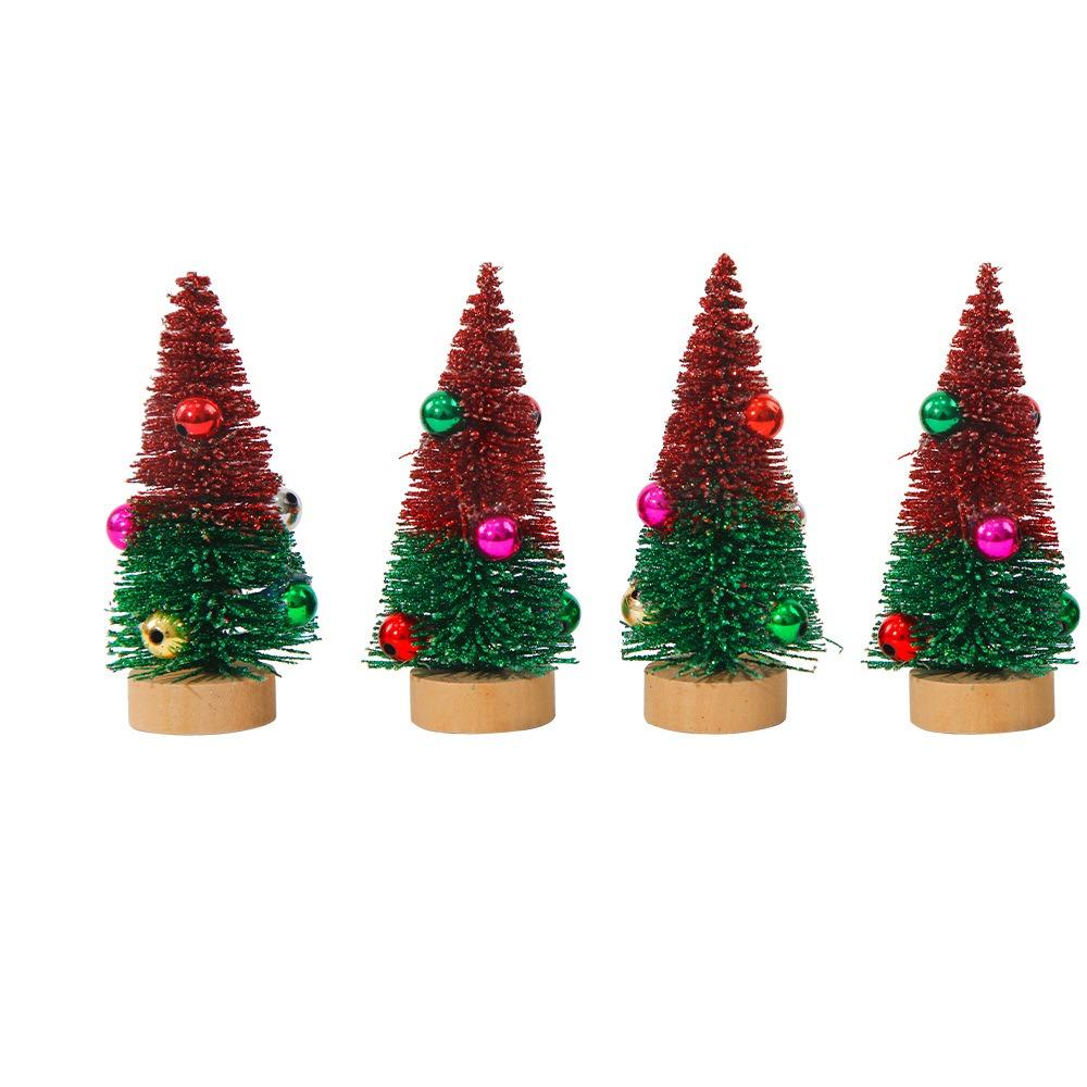 4pcs Plastic Mini Christmas Tree Gradient Artificial Xmas Pine Tree  Party Favors