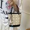 Niche Design Denim Diamond-encrusted Bucket Bag Women's Handbag 2025 New Fashion Versatile Shoulder Messenger Bag Tide
