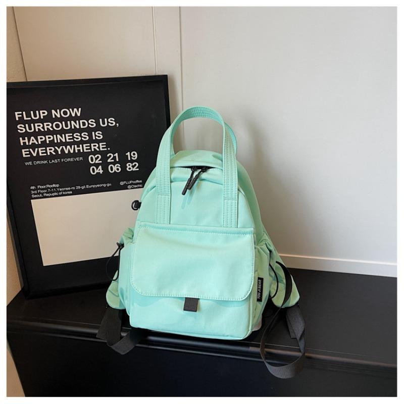 Mori solid color backpack women's new simple and fashionable student small backpack versatile casual and lightweight mommy bag