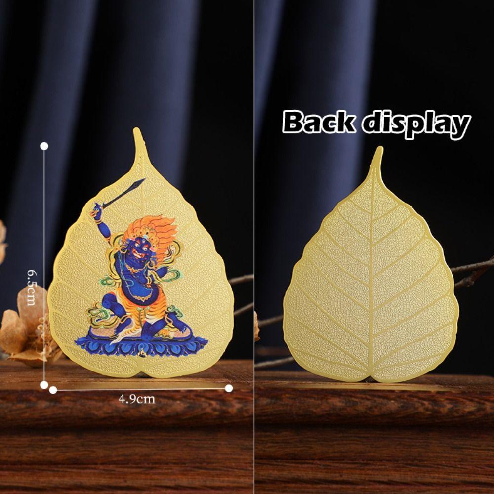 Chinese Feng Shui Copper Bodhi Leaf Twelve Zodiac Characters Sakyamuni Eight Guardian Gods Yellow God of Wealth Tara Guanyin