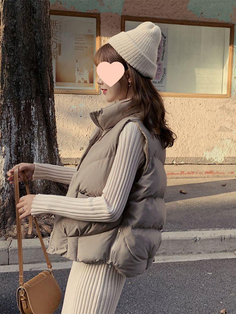 

2025 Autumn Women s Cotton Vest: Warm Sleeveless Jacket with Shoulder Pads Other
