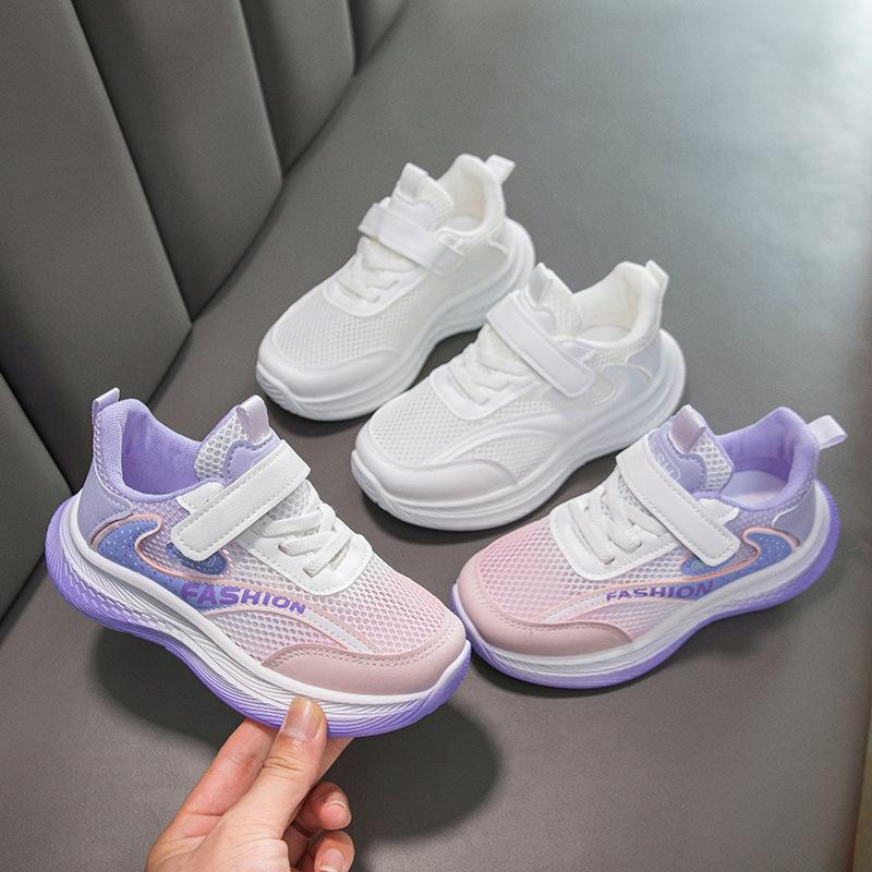 Girls' sneakers 2025 spring new children's dad shoes breathable fashion little white shoes girls running shoes single shoes
