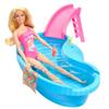 Barbie-Poupée et accessoires-Coffret poupée blonde avec piscine de reve HRJ74