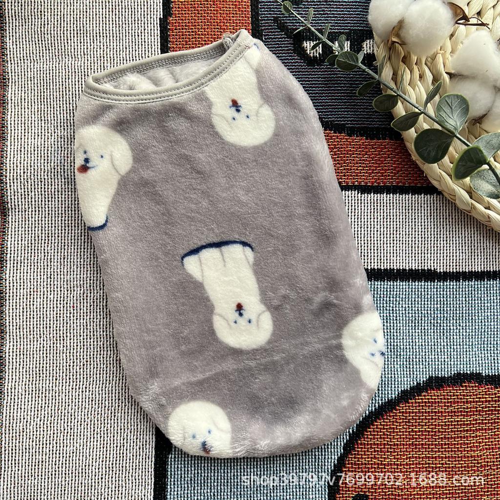 Autumn and winter new dog clothes velvet vest warm teddy small and medium dog pet supplies