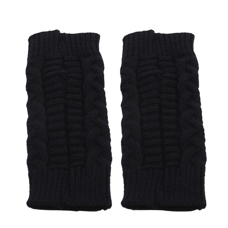 Women Winter Warm Fashion Knitted Arm Fingerless Gloves Outdoor Soft Touchscreen Mittens