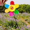 4Pcs Outdoor Wind Spinner Yard Garden Lawn Pinwheels Colorful Flower Windmill Decorative Sculpture Sunflower Pinwheels