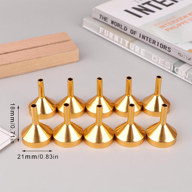 10Pcs Mini Metal/Plastic Aluminum Funnel Small Funnels For Perfume Mini Liquid Essential Oil Funnels Empty Bottle Packing Tools