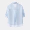 Women's Faux Two-Piece Spliced Lapel Short-Sleeve Shirt