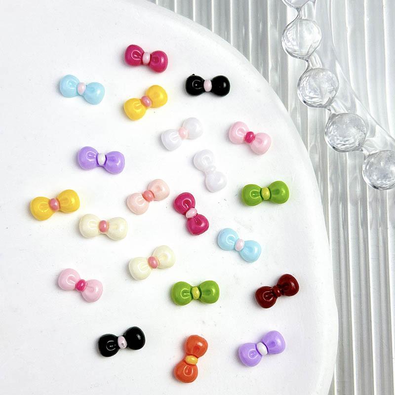 New Resin kt Bowknot 10*5mm Colorful Nail Art Accessories Nail Phone Case Hairpin Decoration DIY
