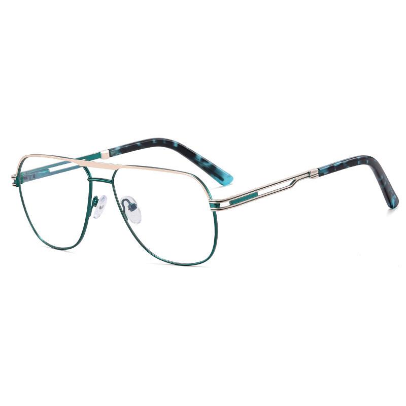 Anti Blue Light Myopia Pilot Glasses Men Metal Frame Blue Light Blocking Oval Prescription Eyewear Minus Diopter