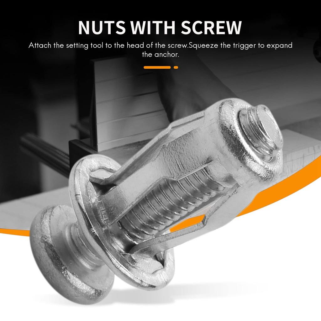 HICCYRODLY 20pcs M6x25 Jack Nut Car Metal Screw Petal Nut with Hollow Wall Iron Skin Screw