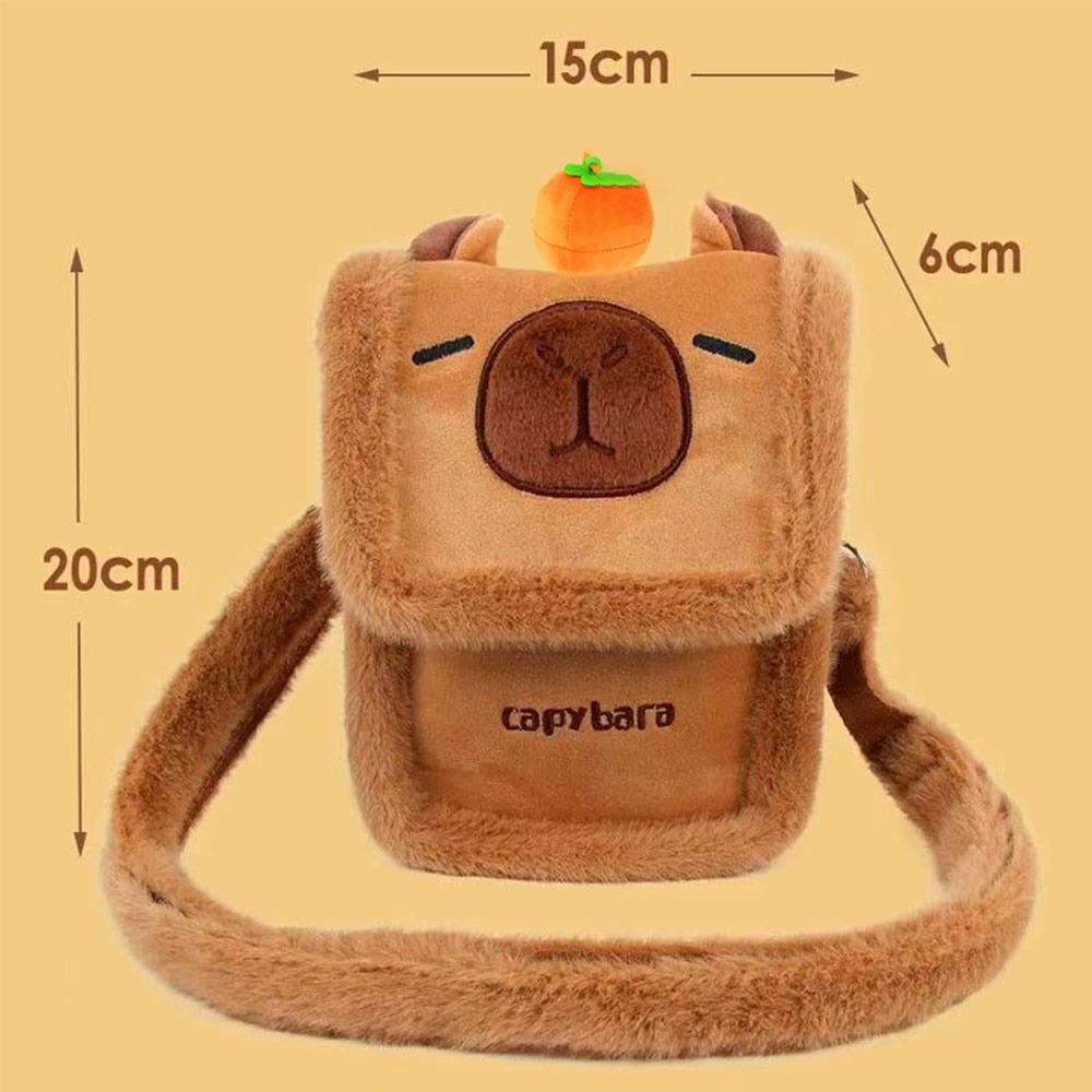 

Cute Plush Capybara Crossbody Bag Adjustable with Shoulder Strap Shoulder Backpack Cartoon Large Capacity Capybara Backpack Gift