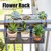 Iron Balcony Hanging Flower Rack Pot Stand Plant Storage Railing Shelf Decoration