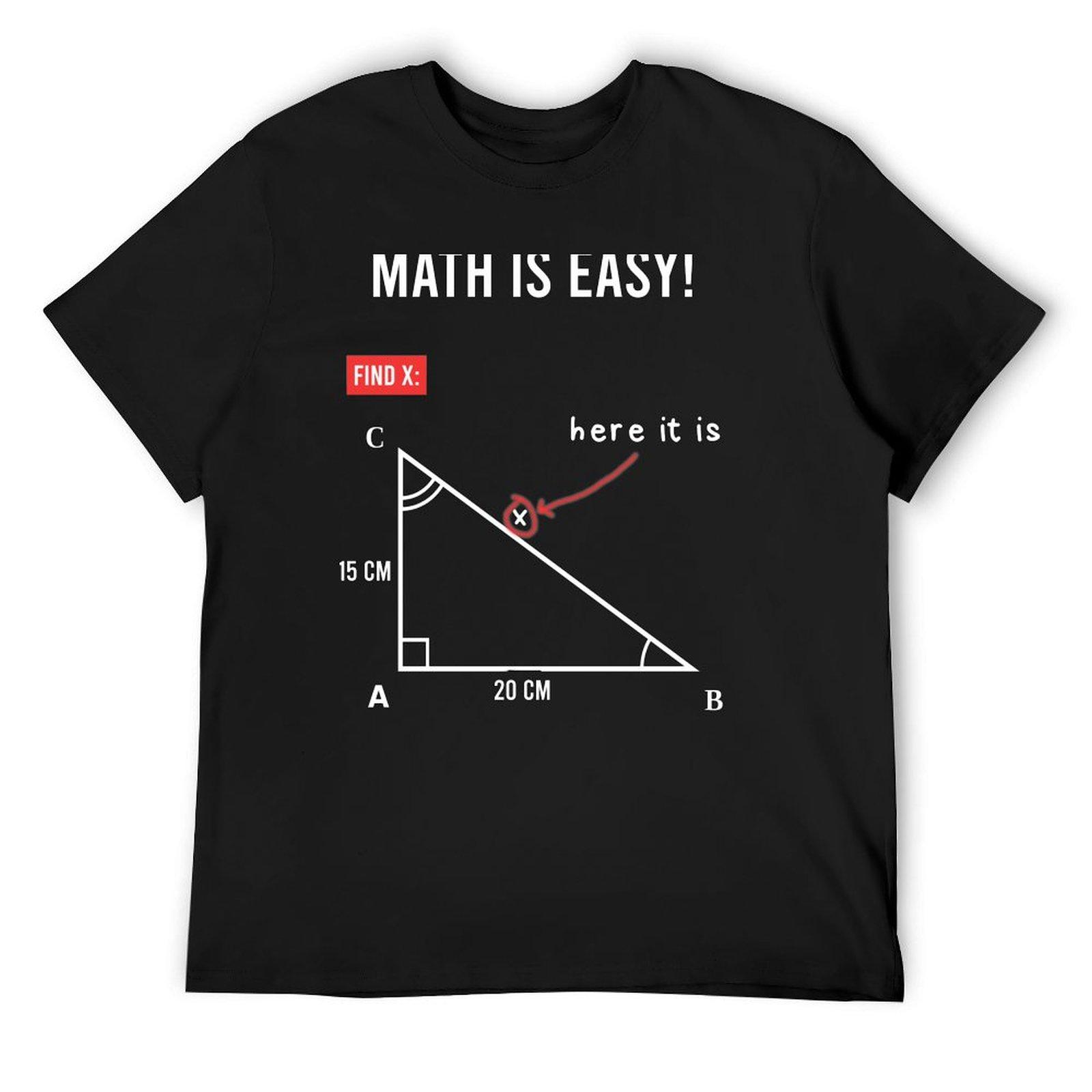 

Math Is Easy T-Shirt aesthetic clothes summer clothes plain oversized funny t shirts men 4XL