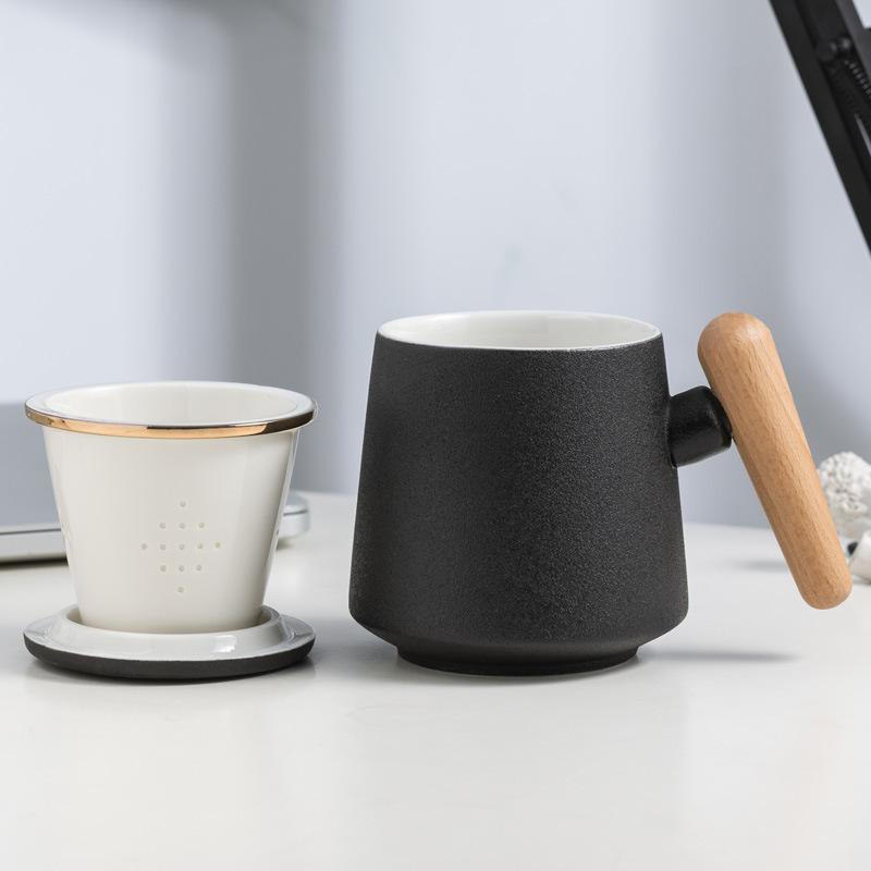 Ceramic Water Cup With Filter Tea Separation Tea Cup Mid-Autumn Festival National Day Teachers' Day Souvenir Lettering