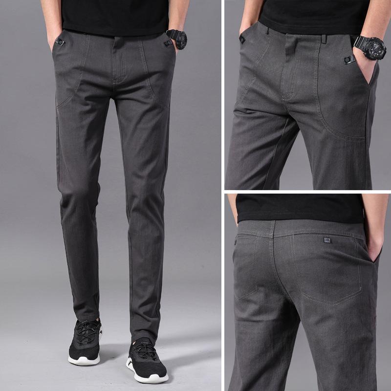 Men's casual pants summer thin trendy brand loose straight pants new men's elastic breathable sports pants