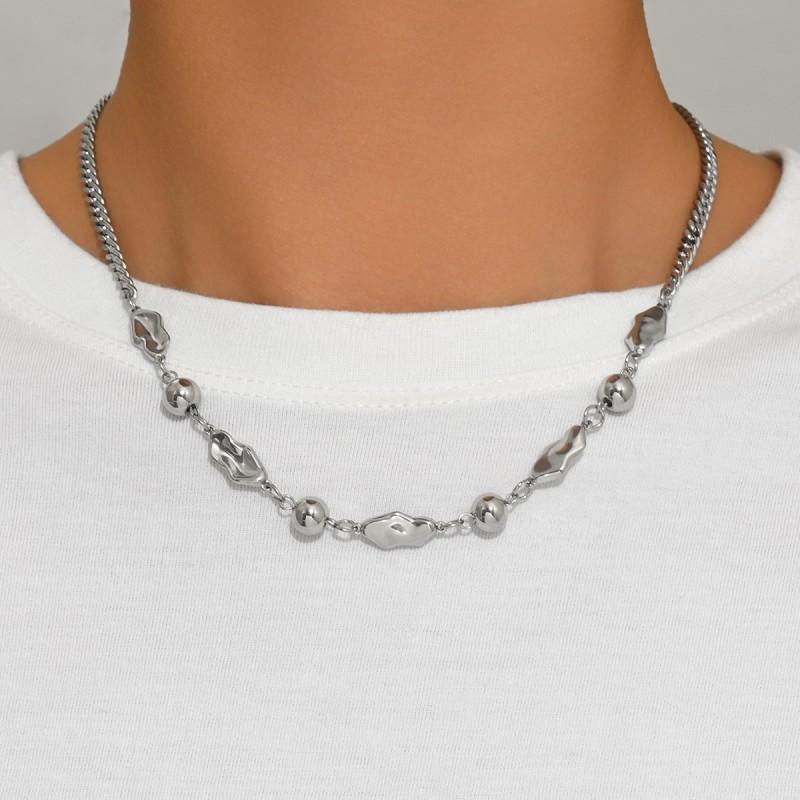 Cool Hip-hop Personality Geometric Irregular Necklace Both Men Women Fashionable Collarbone Chain Trendy Item