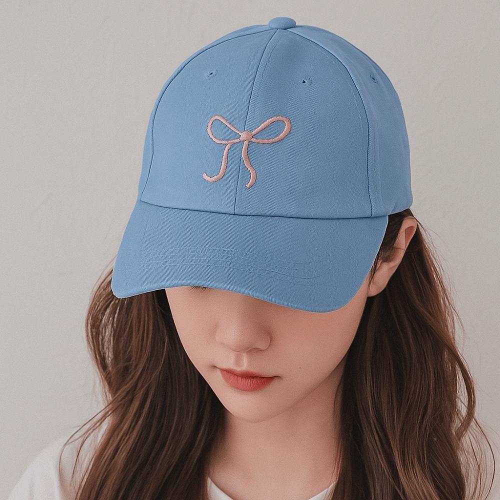 Cotton Bowknot Baseball Cap Adjustable Women Peaked Cap Fashion Bow Embroidered Hat  for Girl