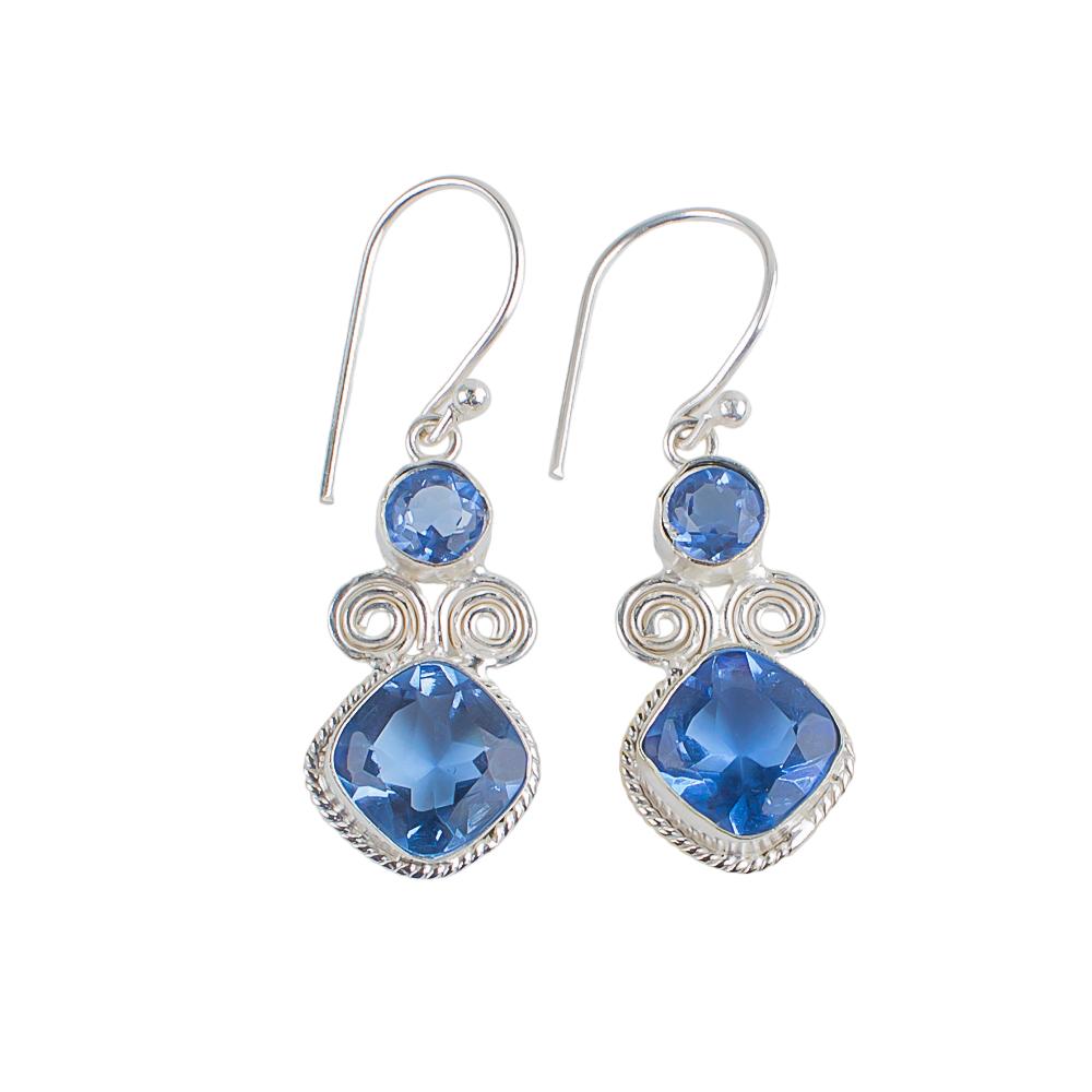 Natural Tanzanite Gemstone 925 Sterling Silver Handmade Jewelry Earrings 1.12" EE-69-7