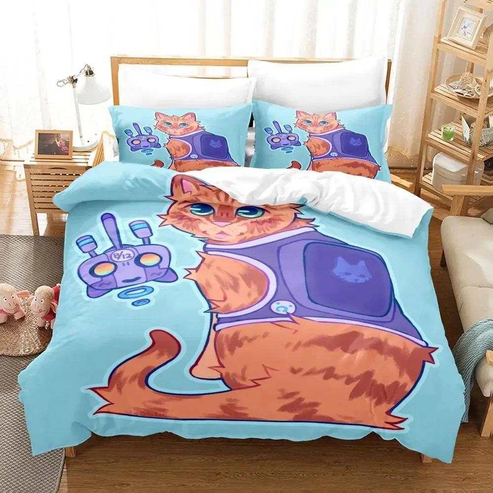 

3D Print Game Stray Cats Bedding Set Duvet Cover Bed Set Quilt Cover Pillowcase Comforter King Queen Size Boys Adult Bedding Set EU single(135x200cm)
