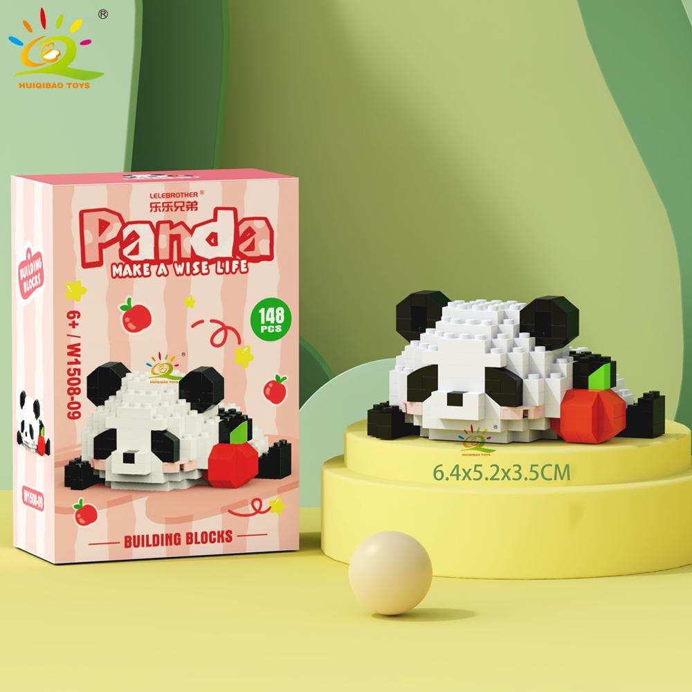 Mini Niedlicher Panda Mikrobausteine 3D Diamantmodell Tiersteine DIY Stadtbausteine für Kinder Kindergeschenk