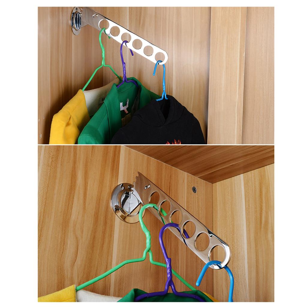 Folding Household Bathroom Wall Mounted Zinc Alloy Clothes Storage Hanging Hooks Rack