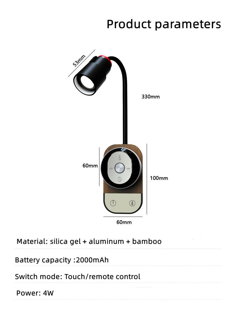 LED Bedside Table Lamp , Eye Protection Magnetic Suction Night Light Multifunctional Wall Lamp Student Dormitoryf For Study/Read