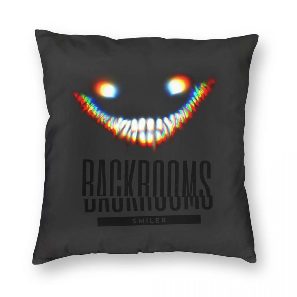 The Backrooms Smiler Square Pillowcase Polyester Linen Velvet Creative Zip Decorative Throw Pillow Case Bed Cushion Cover 18