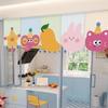 Partition Half-Curtain Magic Sticker Kitchen Partition Curtain Cartoon Door Curtain  Space Divider