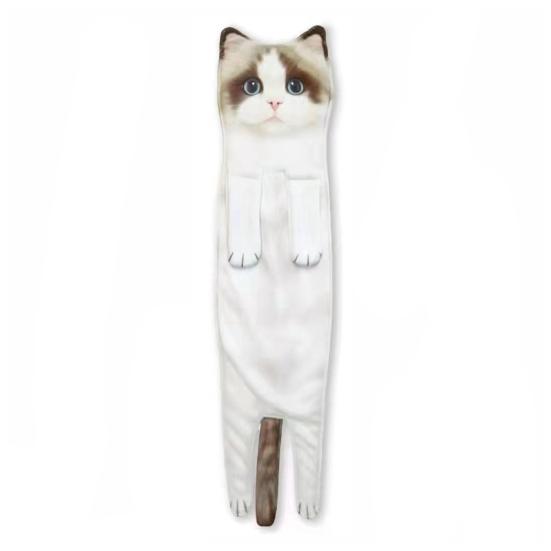 Ręcznik do rąk 3D Kotek Kitty Ręcznik do rąk z zatrzaskami Wiszący Dekoracyjny Miękki Chłonny Szybkoschnący Ręcznik do twarzy Artykuły łazienkowe