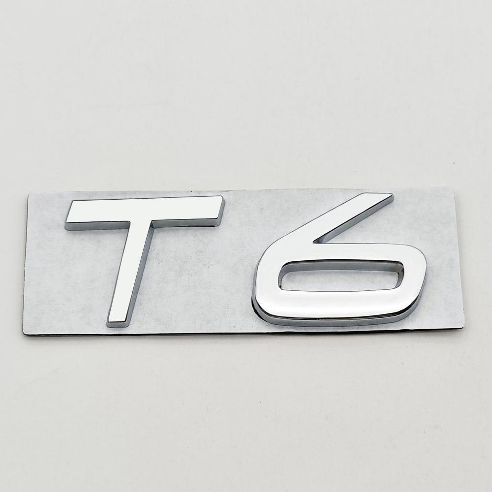 3D Metalen Badge Auto Achterklep Logo T5 T6 AWD Embleem voor Volvo S40 S60 S90 XC40 XC60 XC90 V50 V70 T5 T6 AWD Sticker Accessoires