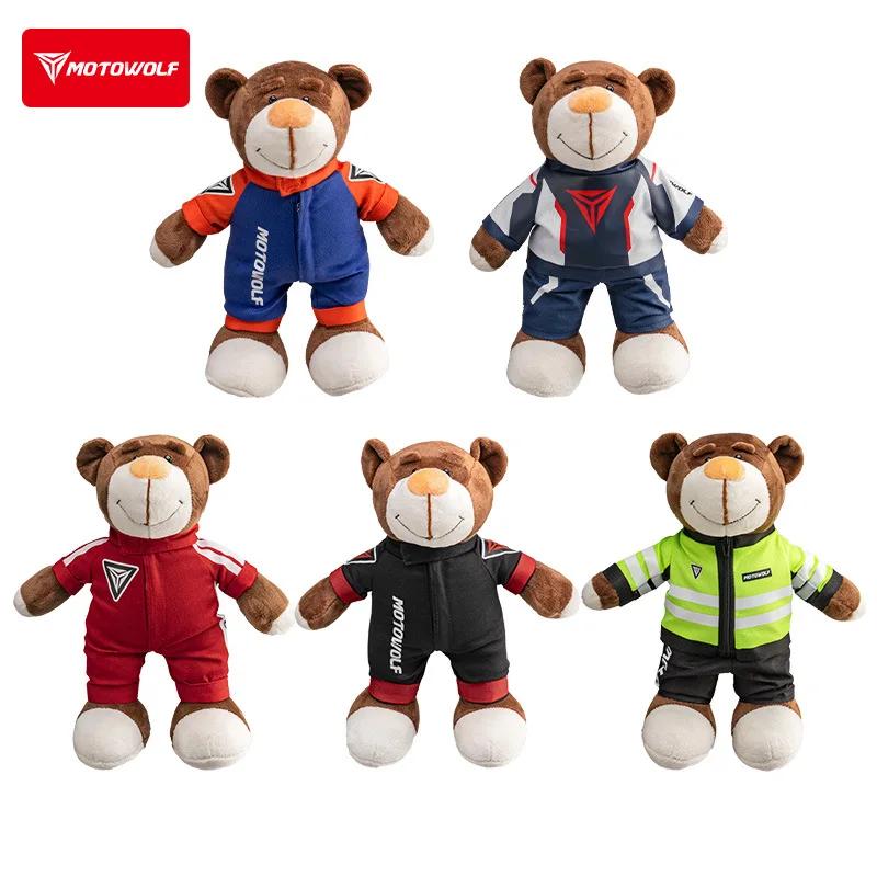2025 New Motorcycle Decoration Bear Doll Pendant Cute Cartoon Motorcycle Bear Doll Car Trunk Accessories Motorcycle Bear