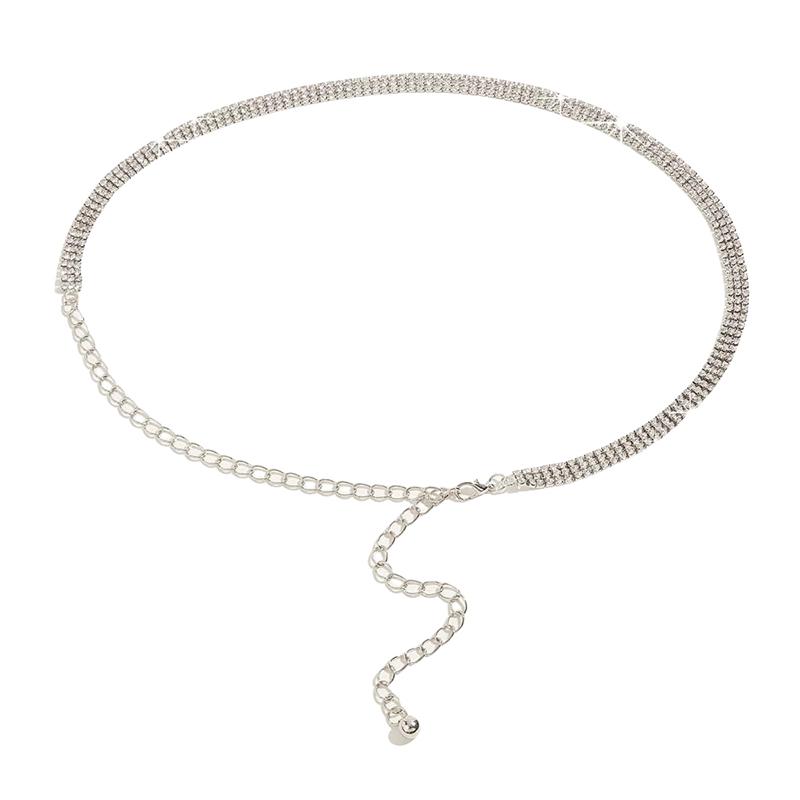 Women'S Rhinestone Fashionable Waist Chain Spring And Summer Trendy Decorative Chain