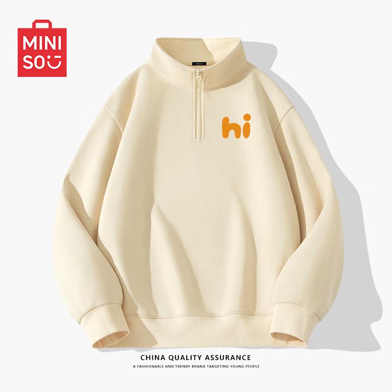 

MINISO Men s Half-Zip Stand Collar Sweatshirt 2XL