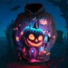 Herren Halloween Böser Kürbis Grafik Print Hoodie Langarm Pullover Sweatshirt Laterne Herren Kapuzenpullover Festival Tops