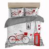 French Duvet Set Eiffel Tower Printed Bedding Sweet French Street Scene Pattern