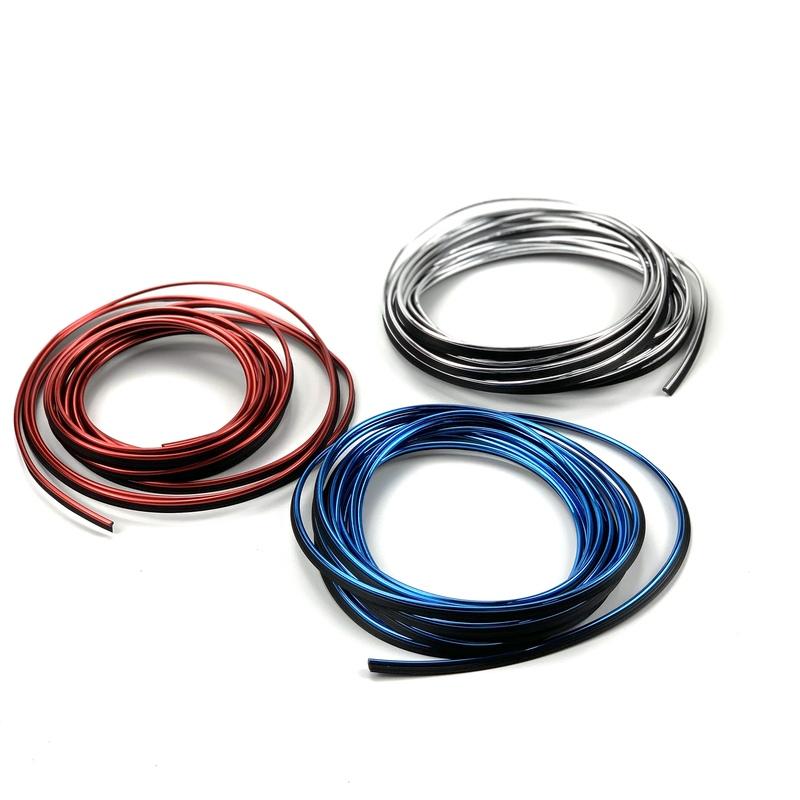 UNIVERSAL 5M CAR DIY Moulding Trim Interior Exterior Dashboard Edge Protection Decoration Strip Line Chrome Styling Accessories