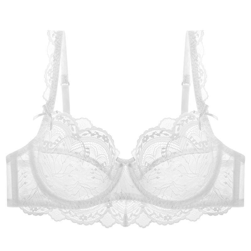 Neues beliebtes sexy durchsichtiges Spitzen-Unterwäsche-Anzug für Frauen mit kleinem Busen, ultradünne Schale, weicher Bügel, keine Polsterung, atmungsaktive BH-Abdeckung