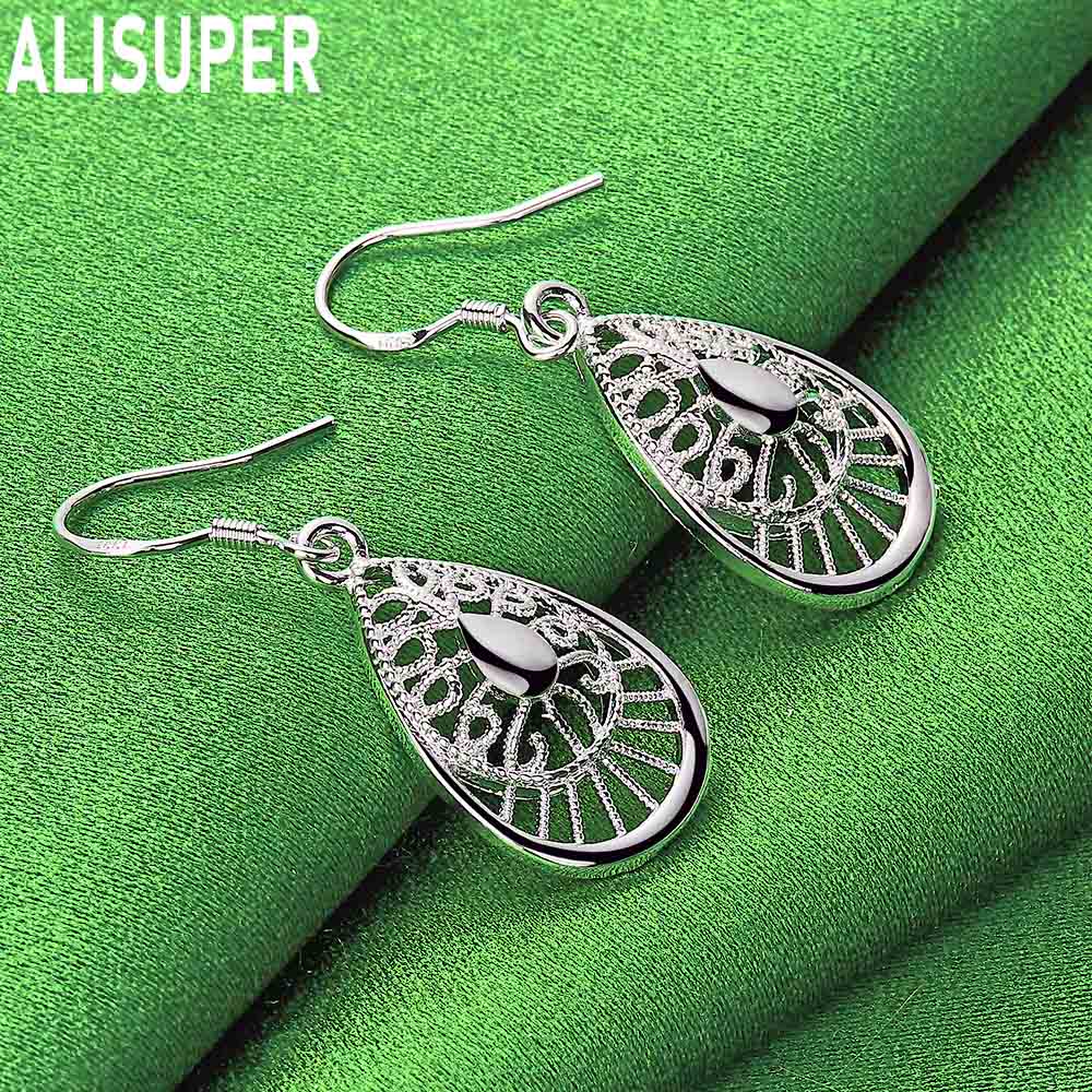 Exquisite 925 Sterling Silver Ethnic Filigree Teardrop Earrings - Stylish Evening Jewelry