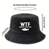 Male and Female Outdoor Fishing Fisherman Hat WHERE'S THE FISH Print, Lightweight Sun Hat, Camping Leisure Bucket Hat.