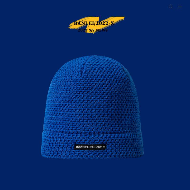 

Japanese Retro Winter Face Showing Little Knitted Fisherman Hat for Women with Versatile Lazy Style Big Head Surrounds The Cold Hat for The Head One Size